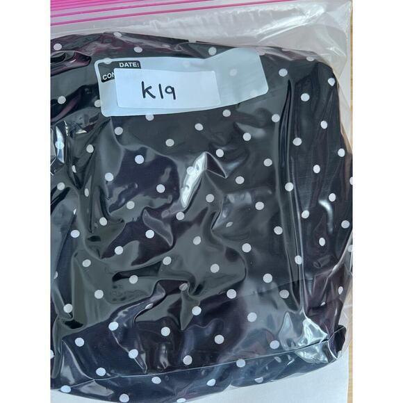 Lauren Ralph Lauren Polka Dot Ruched Midi Sheath Dress Black White Women's 8 - Picture 12 of 12